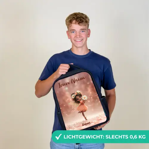 Fee met madeliefjes Rugzak - Zwart middel -sfeer7_NL