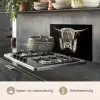 Schotse hooglander - Goud - Hoorns - Zwart wit - Koe - Dieren keuken achterwand spatscherm klein -usp_NL