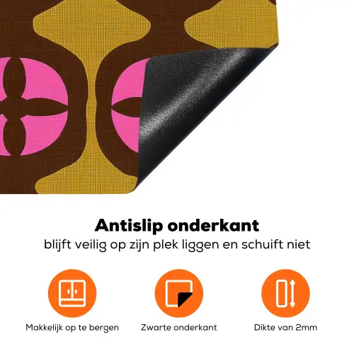 Modern - Patroon - Roze Inductie beschermer vinyl 3mm klein 276 -zzzzzzz-td-onderkant