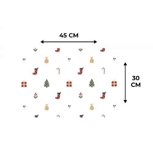 Illustratie - Kerstsymbolen - Wit Placemat vinyl groot 368 -specs