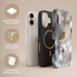 Roodborstje - Gedroogde bloem - Sneeuw - Winter - Vertederend Toughcase MagSafe Apple iPhone 17 klein -USP_Lagen_FR