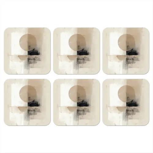 Cirkel - Compositie - Diepte - Beige onderzetter kurk middel -3d