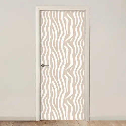 Abstract - Zebra - Beige deurposter klein 289 -3d_beige