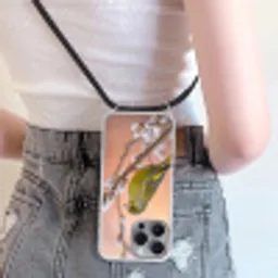 Groenling - Katjes - Lente - Natuur - Zacht Hoesje iPhone 16 Pro Max met koord klein -sfeer5