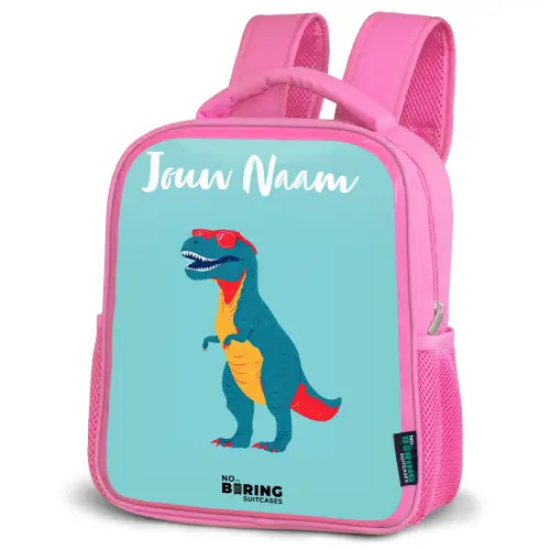 Dino - Dier - Zonnebril Kinderrugzak - Roze middel -schuin