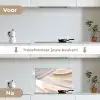 Golven - Abstract - Beige keuken achterwand spatscherm klein -voor_na_NL