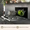 Appel - Groen - Fruit - Water - Zwart keuken achterwand spatscherm klein -usp_FR