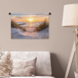 Strand - Zonsondergang - Natuur - Landschap Wandkleed katoen klein -sfeer4