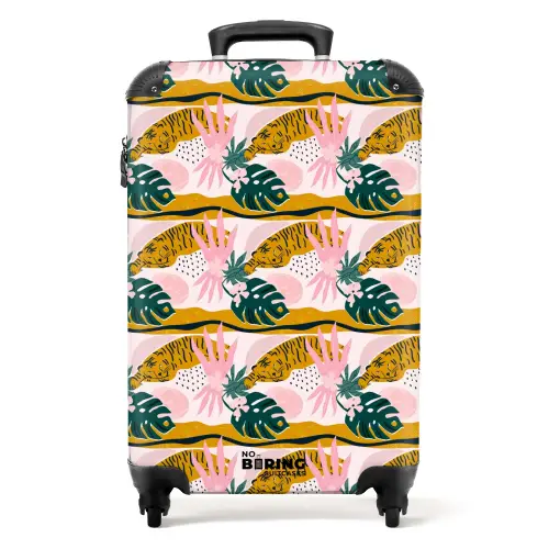 Tropisch tijgerpatroon NBS - Handbagage koffer - Kinderen Unisex middel -productfoto_recht