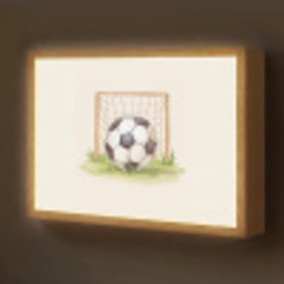 Voetbal - Goal - Gras - Beige Light Box met batterij (Wandlamp kind) middel -z3d_website