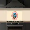 Bloemen - Blauw - Lijst - Bladeren keuken achterwand spatscherm klein -sfeer1