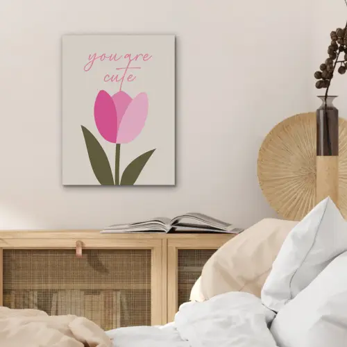 Tulp - Roze - Valentijn - Bloem PET vilt klein -sfeer3