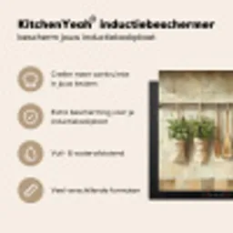 Hout - Keukengerei - Stilleven - Tegels Inductie beschermer vinyl 3mm middel -sfeer2
