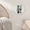 Japandi - Zwart - Abstract Akoestische PET Vilt - Rond klein -sfeer4