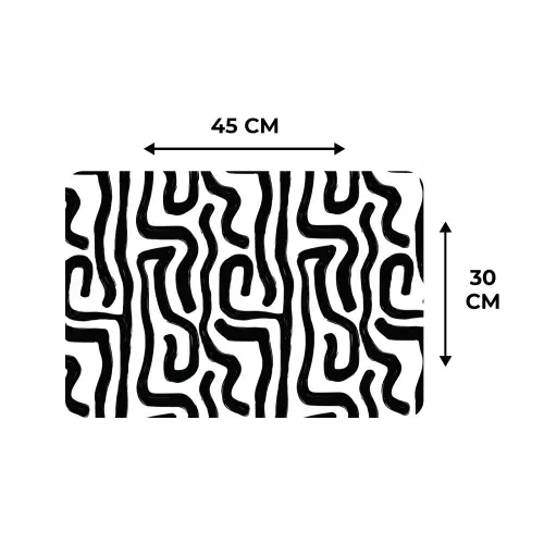 Modern - Lijnen - Zwart Placemat vinyl groot 368 -specs