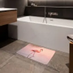 Flamingo - Water - Roze Badmat klein -sfeer3