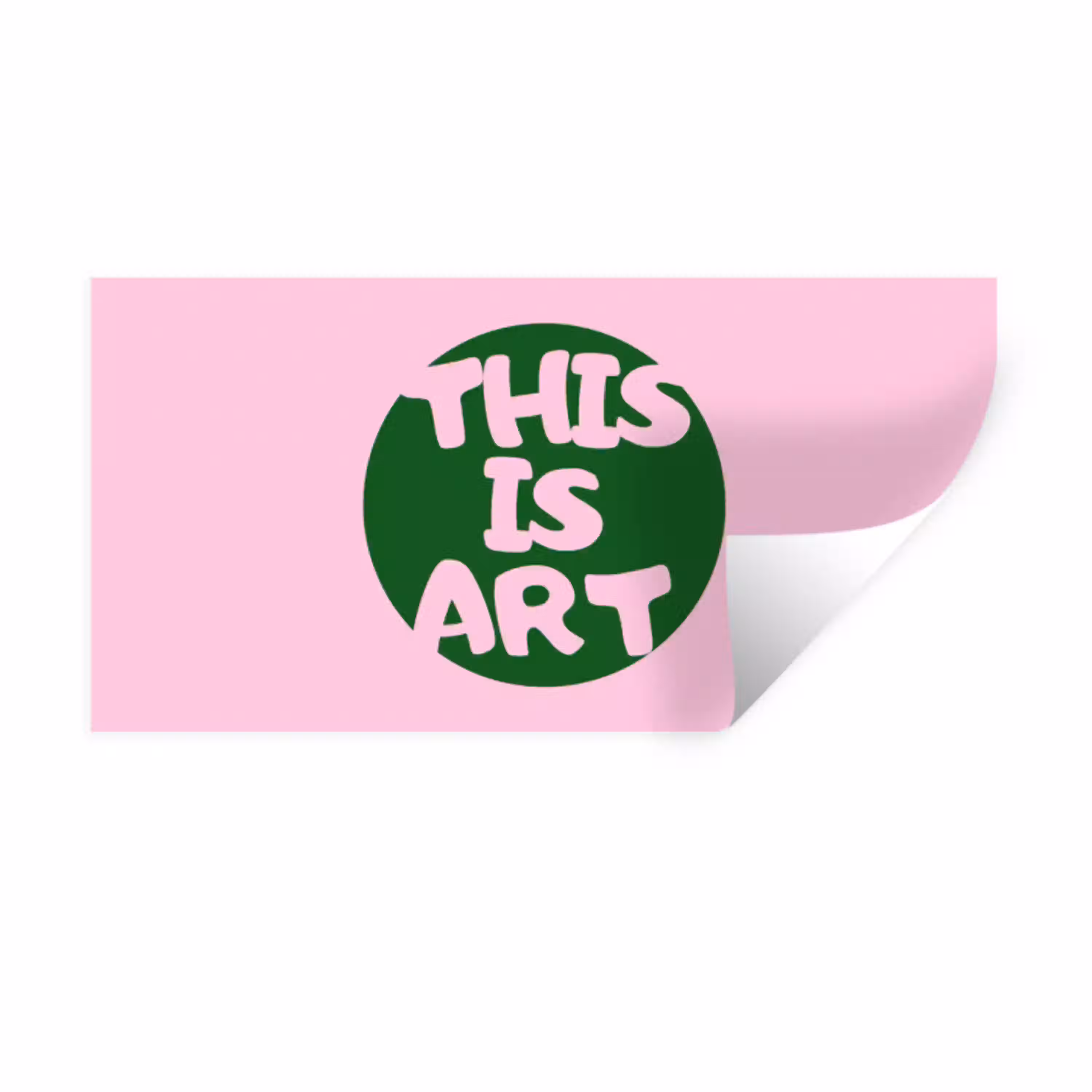 This is art - Tekst - Cirkel - Groen Muursticker klein -3d