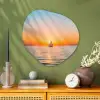 Zee - Zeilboot - Zonsondergang Wandcirkel Organisch Plexiglas middel -sfeer2