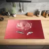 Sierlijk - Bloem - Roze - Glazen Inductie beschermer vinyl 3mm klein -sfeer5