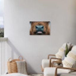 Schotse hooglander - Neus - Bruin Tuinposter op houten frame 2 cm dik klein -sfeer1