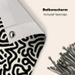 Modern - Abstract - Zwart Balkonbeschermer Duitsland klein 596 -closeup_NL