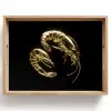 Garnalen - Zwart - Goud - Dieren Dienblad Rechthoek middel -z3d_shopping