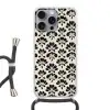 Abstract - Patroon - Zwart Hoesje iPhone 16 Pro Max met koord klein 804 -3d