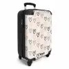Hartjespatroon in diverse kleuren op beige NBS - Handbagage koffer - Volwassenen Unisex middel -productfoto_3d