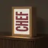 Chef - Rood - Japandi - Vintage Light Box met kabel (Tafellamp) klein -z3d_website
