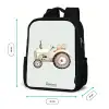 Beige vintage tractor in pastel groene kleuren Rugzak - Zwart middel -productfoto_formaten
