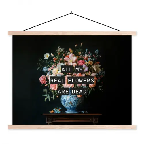 Bloemen - Art - Pastel - Quotes textielposter latten blank klein -3d