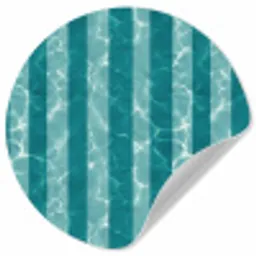 Zwembad - Strepen - Groen Wandcirkel behangsticker klein 186 -3d
