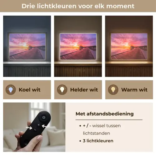 Steiger - Water - Zon - Roze - Horizon Light Box met batterij (Wandlamp) middel -USP_lichtkleurNL