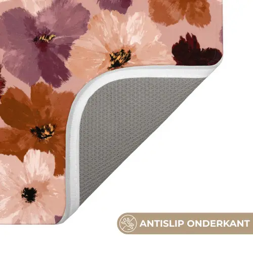 Bloemen - Abstract - Aardetinten Badmat klein 997 -USP_AntislipNL