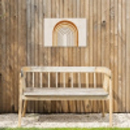 Minimalistisch - Boog - Lijnen - Beige Tuinposter op houten frame 2 cm dik klein -sfeer4