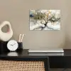 Boom - Modern - Abstract - Goud - Zwart - Wit poster papier klein -sfeer1