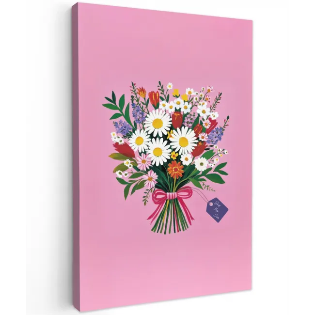 Bloemen - Quote - Kaartje - Kleurrijk canvas 2cm klein -z3d