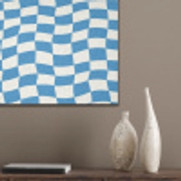 Golvend - Patroon - Blauw PET vilt klein 837 -sfeer6_closeup