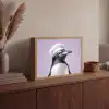 Pinguïn - Koksmuts - Lief - Paars Light Box met batterij (Wandlamp) middel -sfeer2