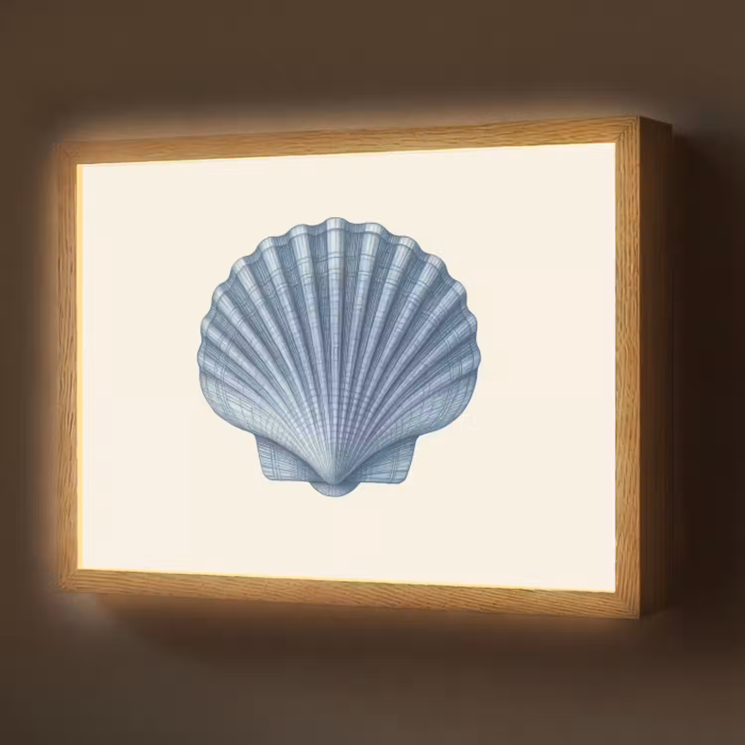 Lightbox - Wandlamp - Ribbels - Blauw - Schelp
