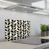 Botanisch - Dessin - Zwart - Beige keuken achterwand spatscherm klein 900 -3d_schuin