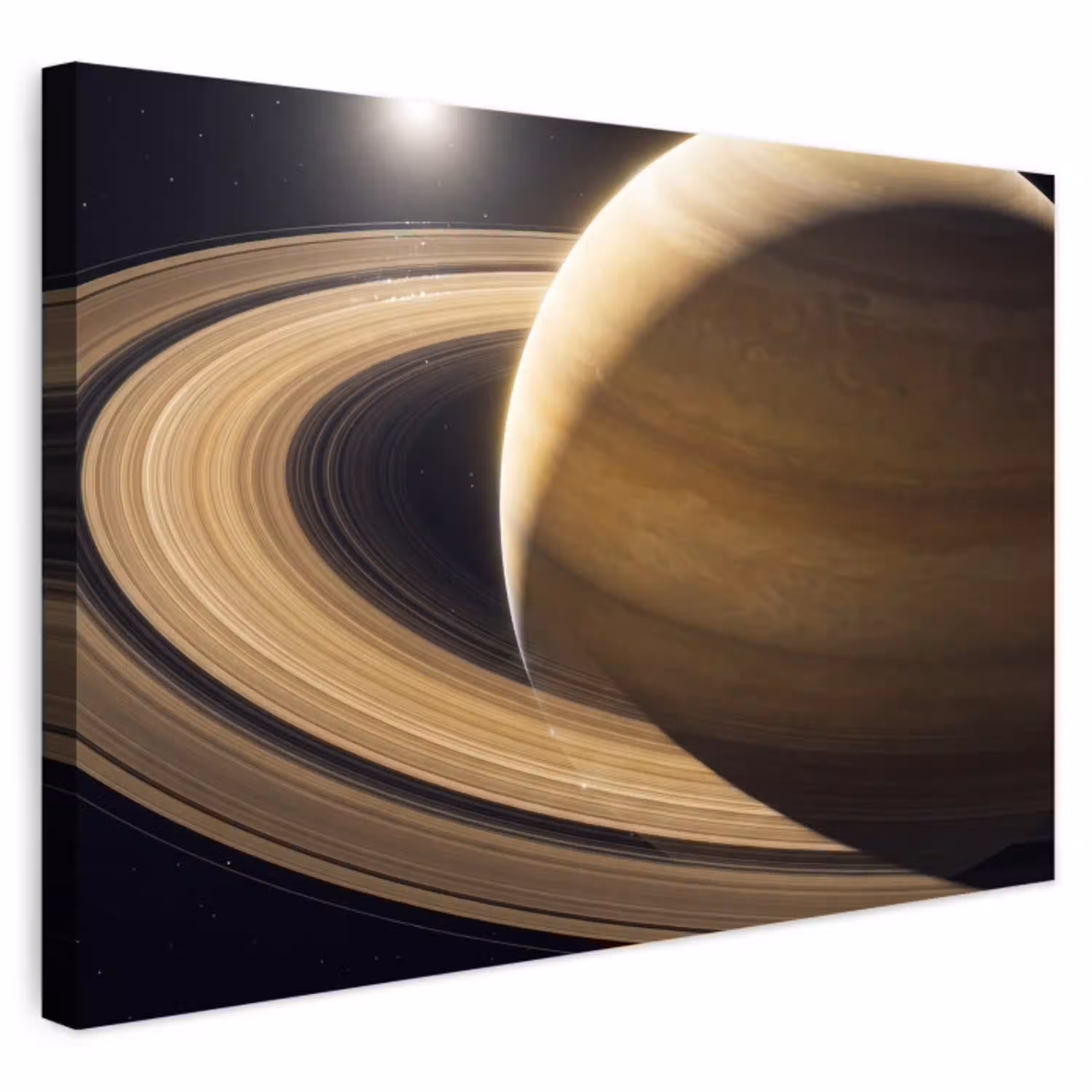 Planeet - Ringen - Ruimte Tuinposter op houten frame 2 cm dik klein -3d