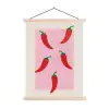 Pepers - Rood - Illustratie textielposter latten blank klein -3d