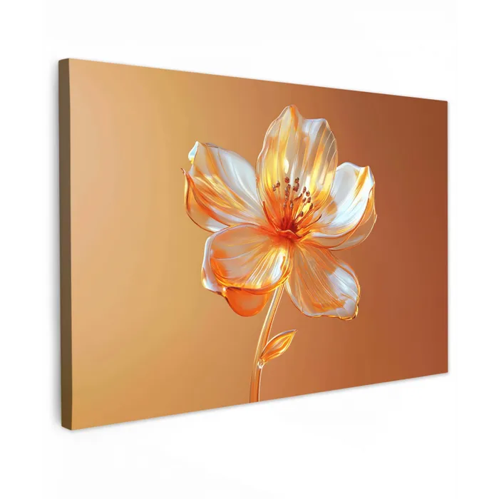 Glazen - Bloem - Oranje canvas 2cm klein -z3d