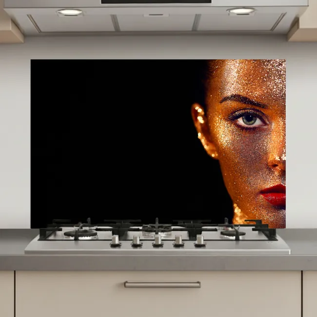 Make up - Goud - Vrouw - Luxe - Glitter - Kunst keuken achterwand spatscherm klein -3d_website