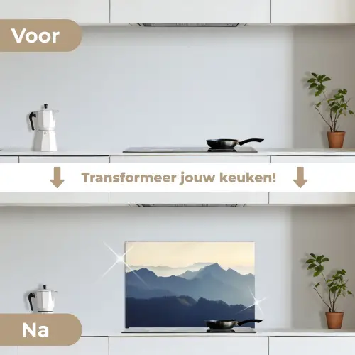 Landschap - Bergen - Groen - Natuur keuken achterwand spatscherm klein -voor_na_NL
