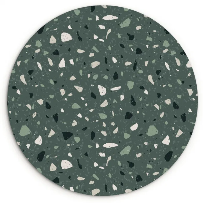 Terrazzo -  Patroon - Kleurrijk - Groen Wandcirkel plexiglas klein 852 -3d