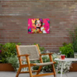 Vrouw - Abstract - Kleurrijk Tuinposter op houten frame 2 cm dik klein -sfeer3