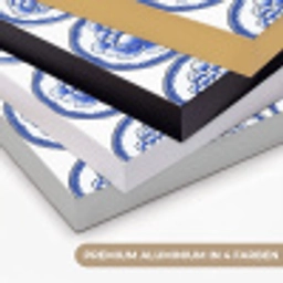 Cirkels - Bloemen - Blauw Textielframe zwart klein 947 -USP_kleurenDE