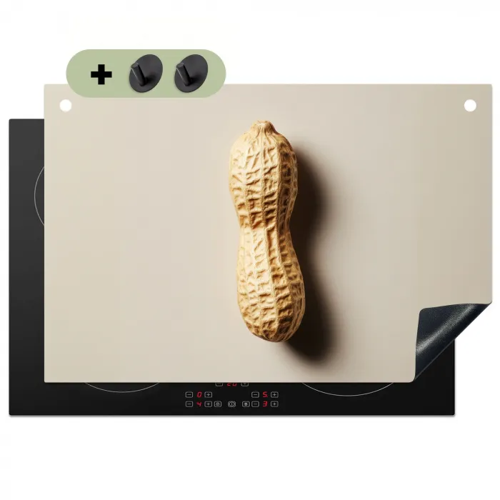 Pinda - Ruw - Beige Inductie beschemer met haakjes klein -3d